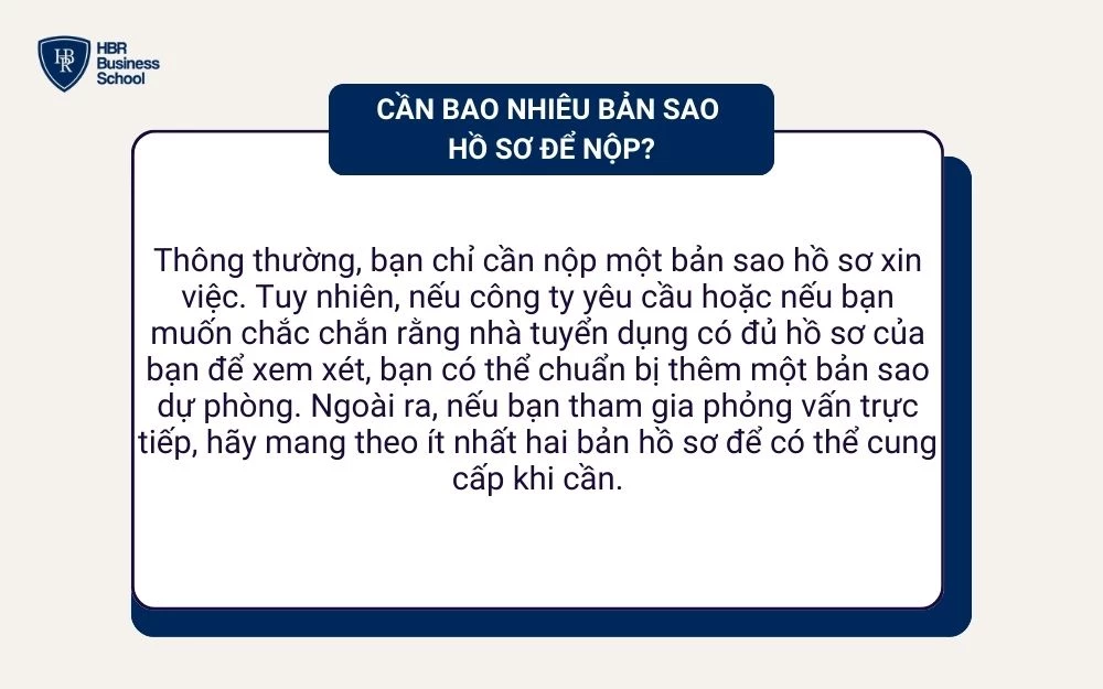 Cần bao nhiêu bản sao hồ sơ để nộp?