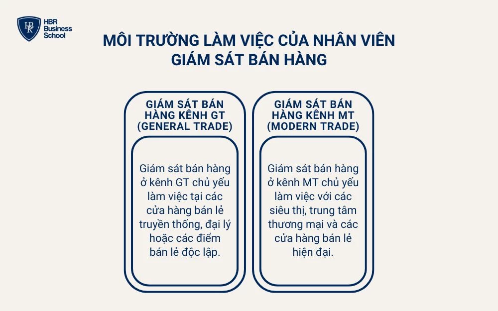 Môi trường làm việc của nhân viên giám sát bán hàng là gì?