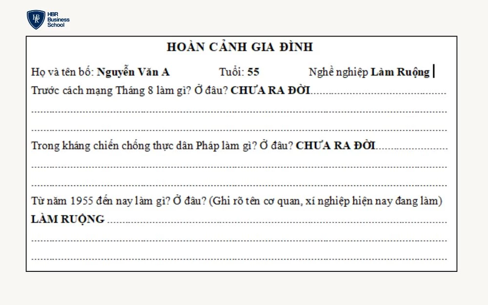 Thông tin thân nhân giúp nhà tuyển dụng nhìn rõ về bối cảnh gia đình của ứng viên