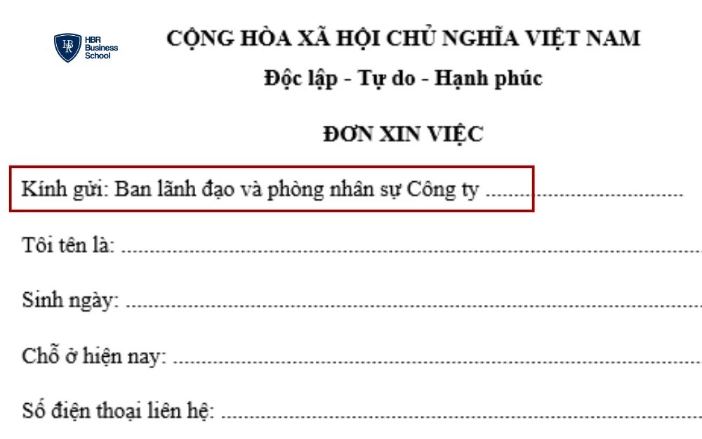 Đơn xin việc kính gửi ai là chìa khóa đầu tiên mở ra cánh cửa cơ hội cho ứng viên
