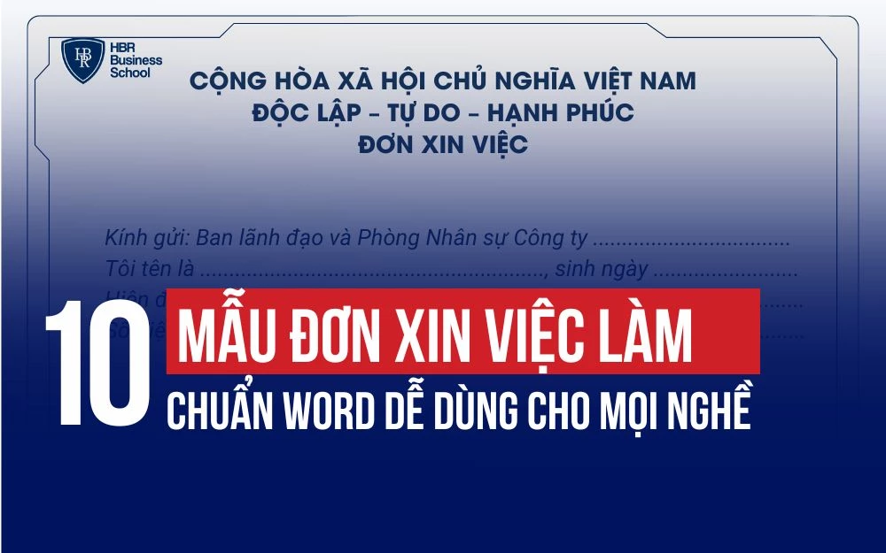 TẢI NGAY 10+ MẪU ĐƠN XIN VIỆC LÀM CHUẨN WORD DỄ DÙNG CHO MỌI NGHỀ