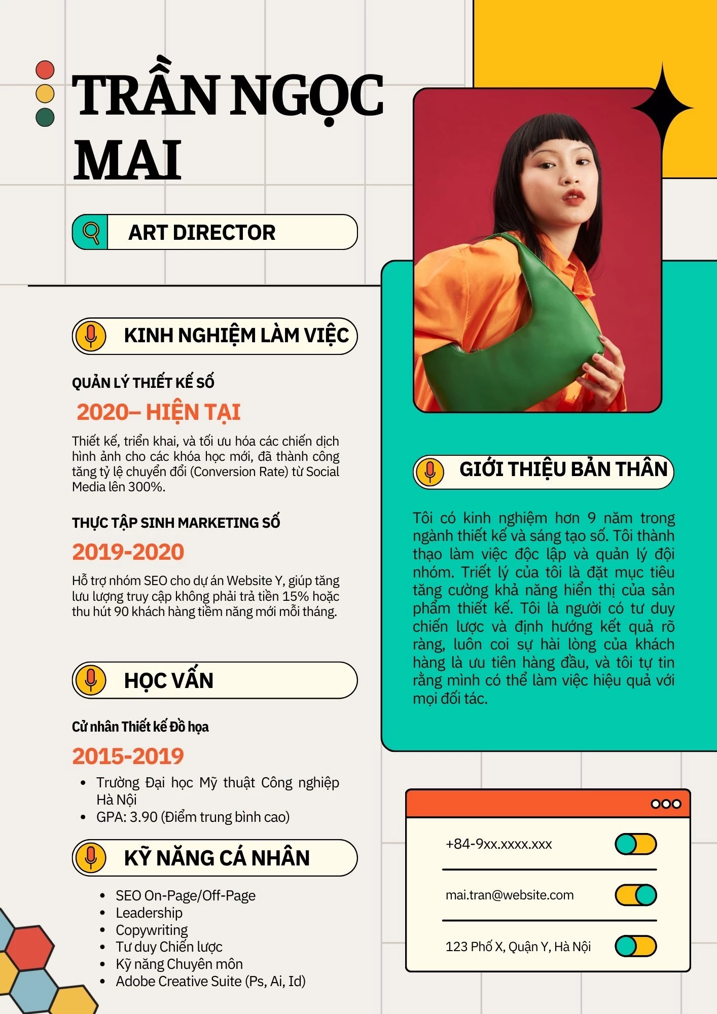 Mẫu CV thiết kế đồ họa sáng tạo Creative