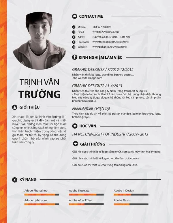 Mẫu CV thiết kế đồ họa truyền thống Classic