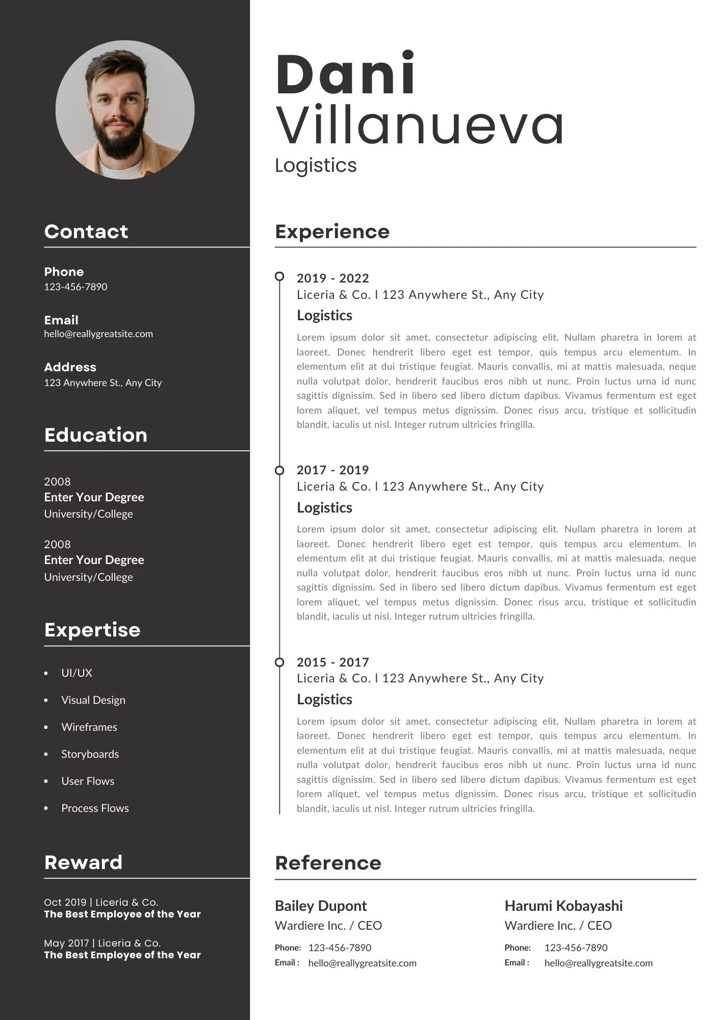 CV dành cho ứng viên ứng tuyển vị trí Logistics