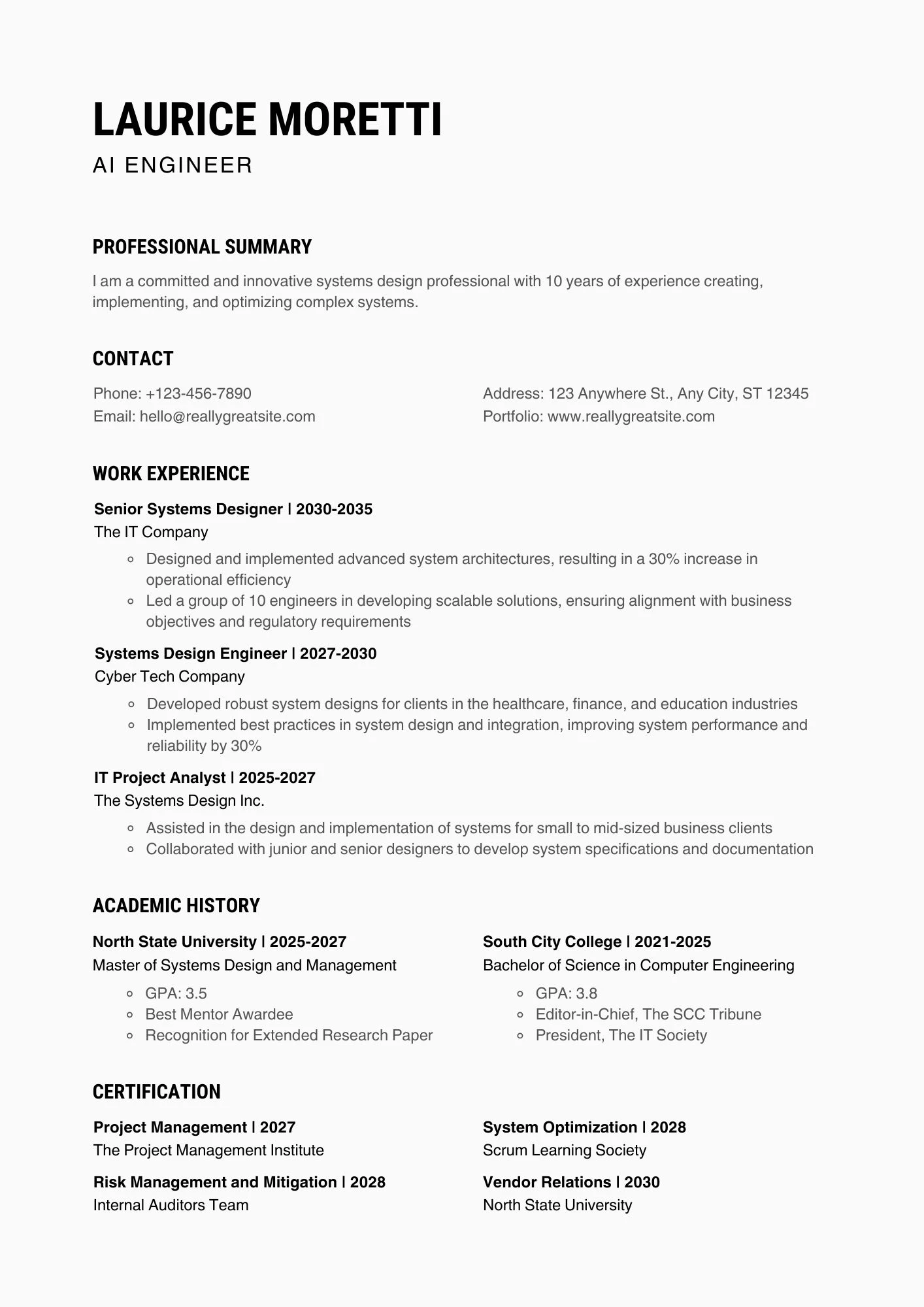 Mẫu CV IT dành cho AI Engineer