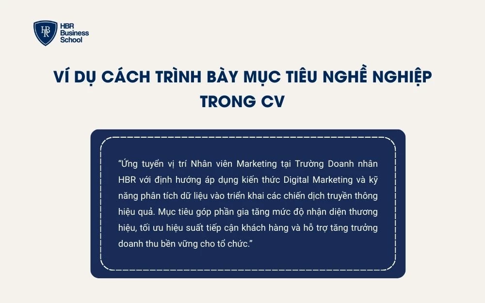 Mục tiêu nghề nghiệp cần ngắn gọn và đúng vị trí ứng tuyển