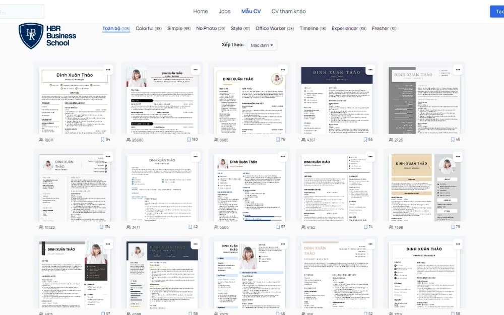 Kho mẫu VietCV.io đáp ứng nhu cầu từ ứng viên mới ra trường đến người có kinh nghiệm