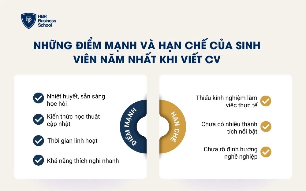 Những ưu thế và điểm còn hạn chế của sinh viên năm nhất trong quá trình xây dựng CV
