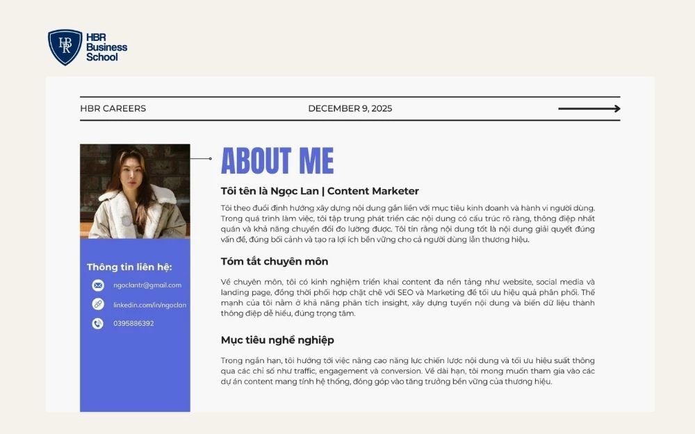 Phần giới thiệu bản thân cần được trình bày rõ ràng và mạch lạc