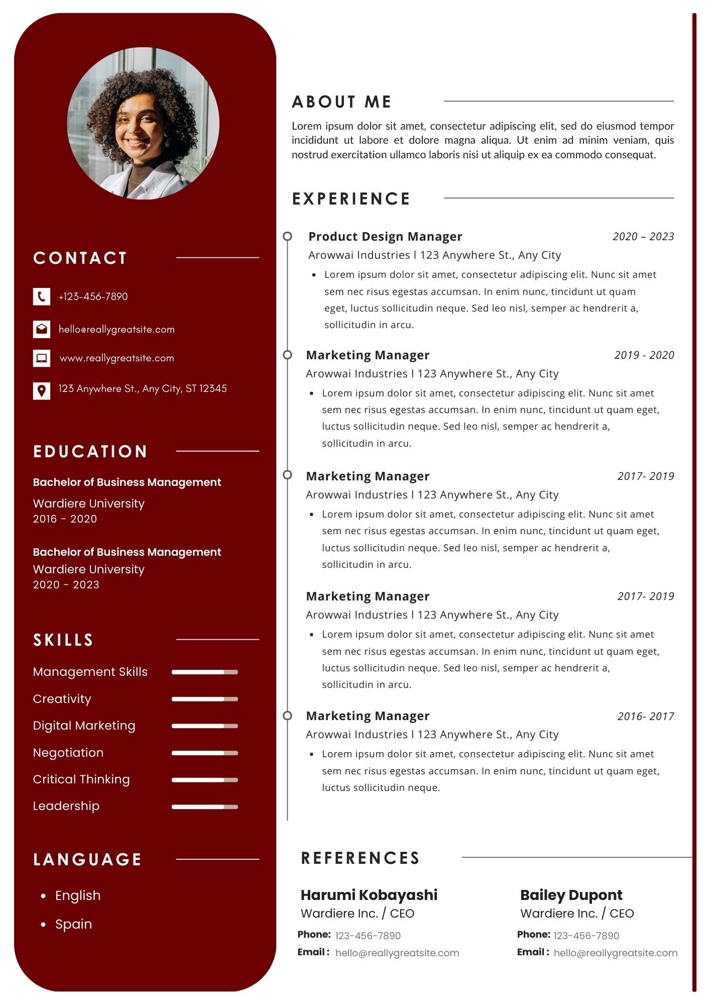 Mẫu CV Digital Marketing tiếng Anh chuẩn quốc tế