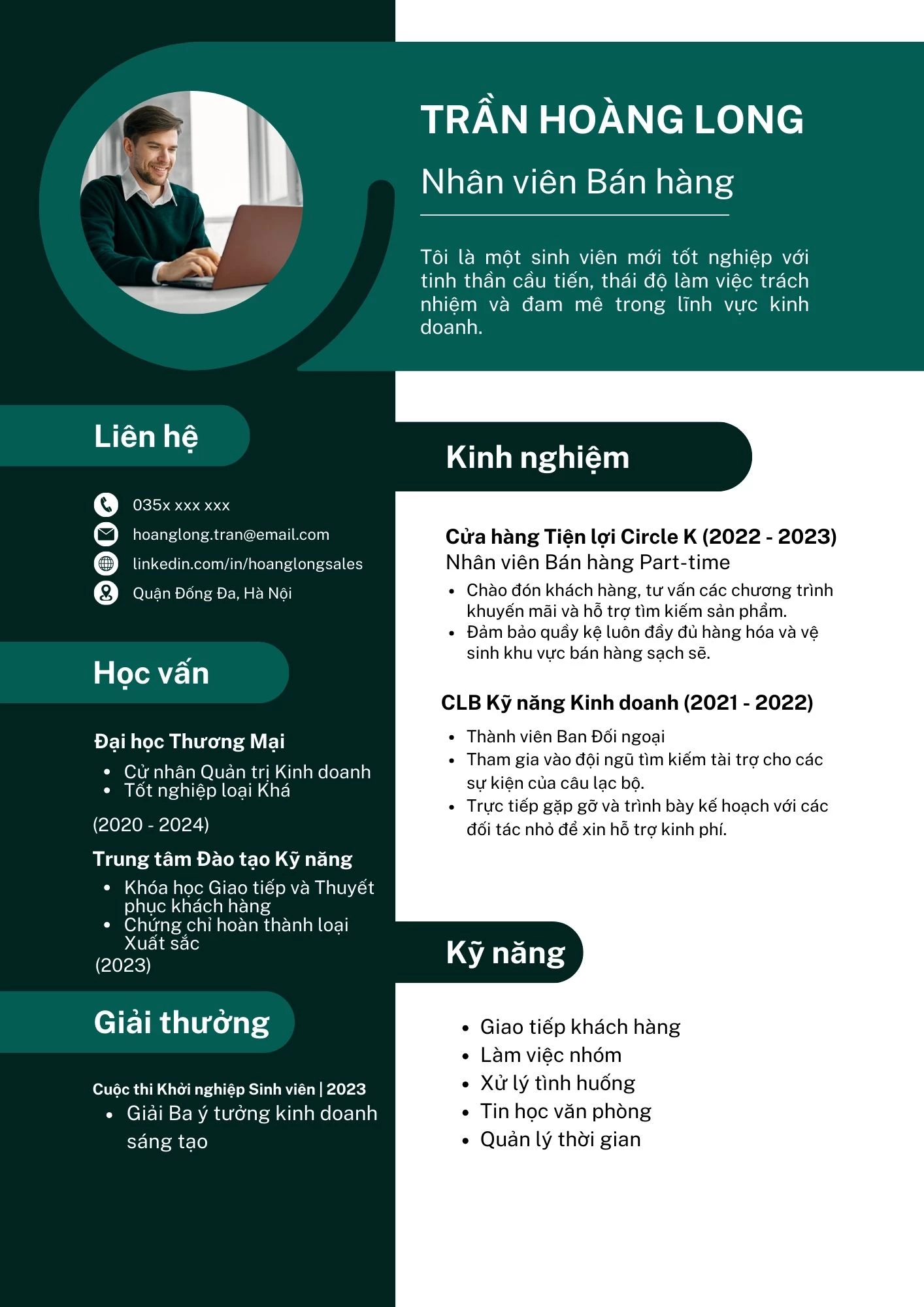 Mẫu CV quản lý tài chính ngân hàng