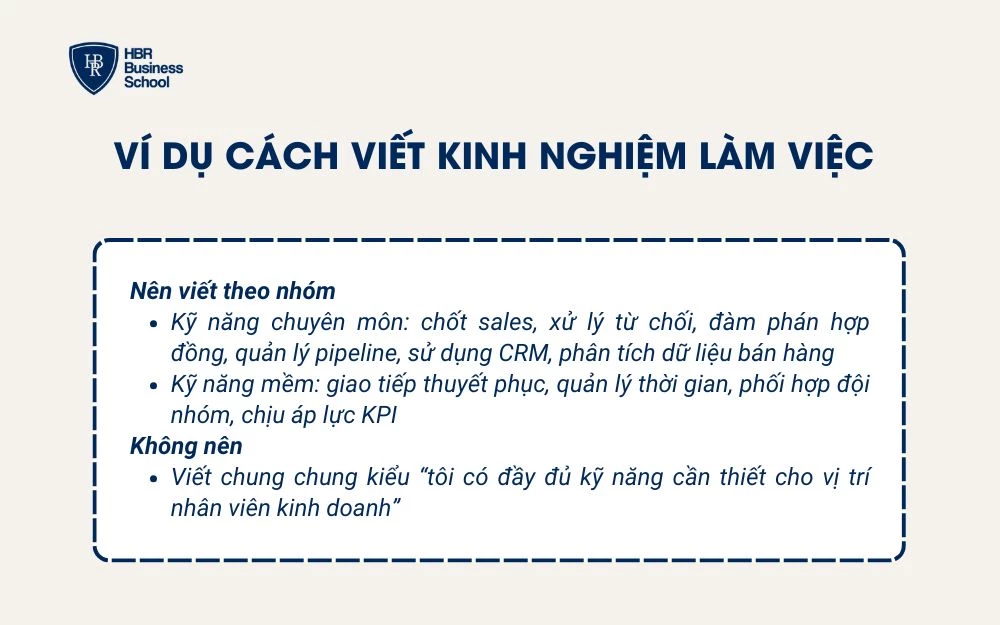Cách viết kỹ năng bán hàng và kỹ năng mềm