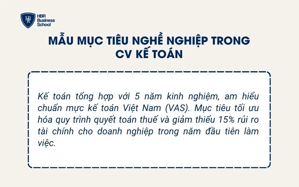 Mẫu mục tiêu nghề nghiệp trong CV kế toán