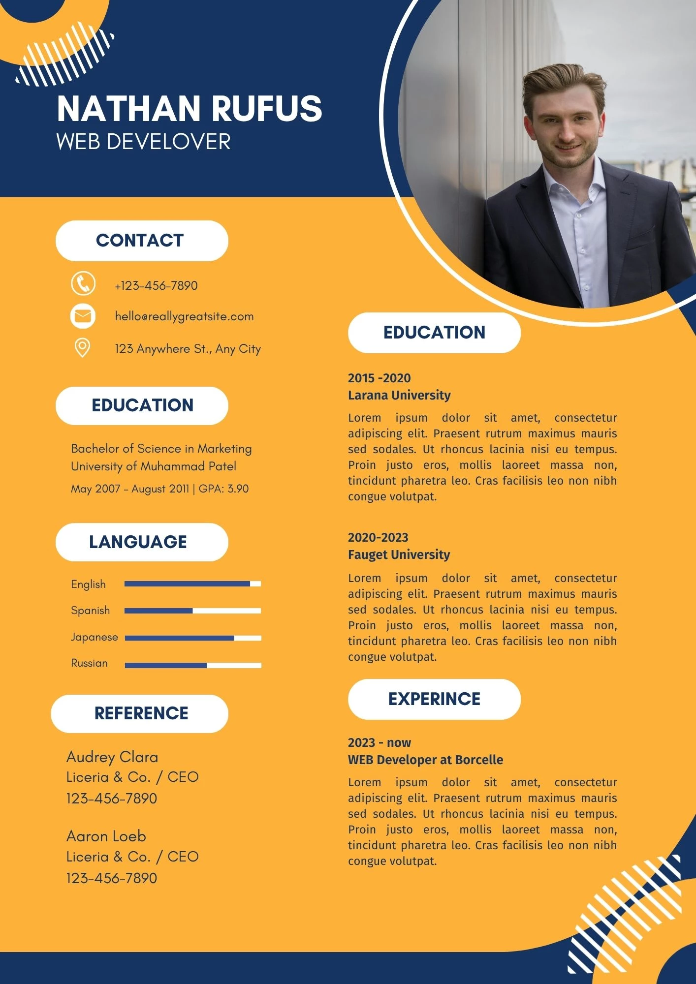 Mẫu CV nhân viên văn phòng bằng tiếng Anh 1