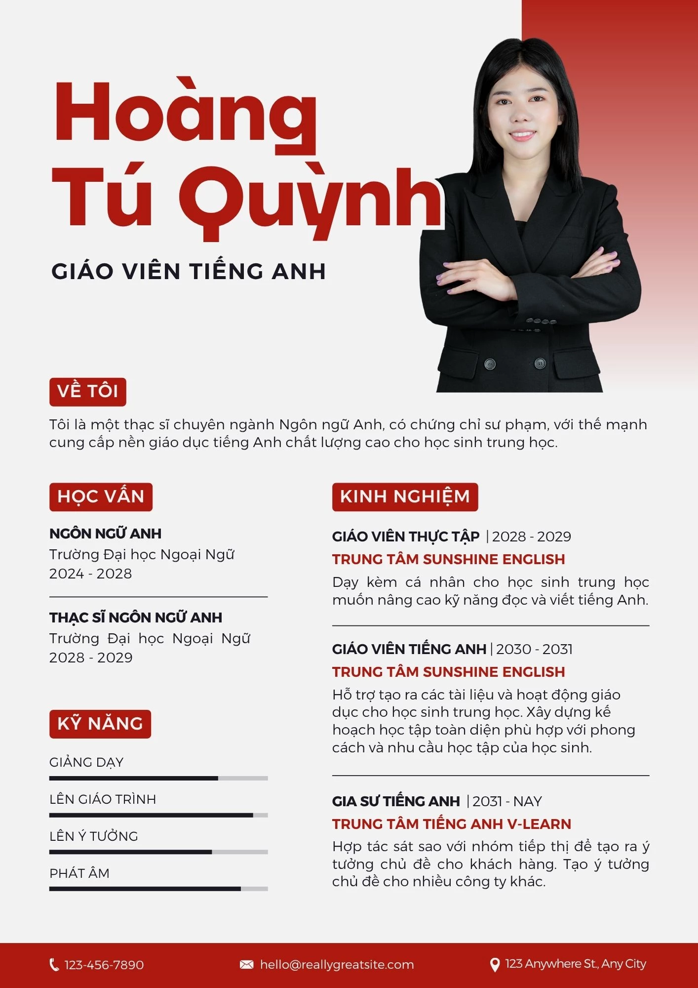 Mẫu CV nhân viên văn phòng hiện đại 3