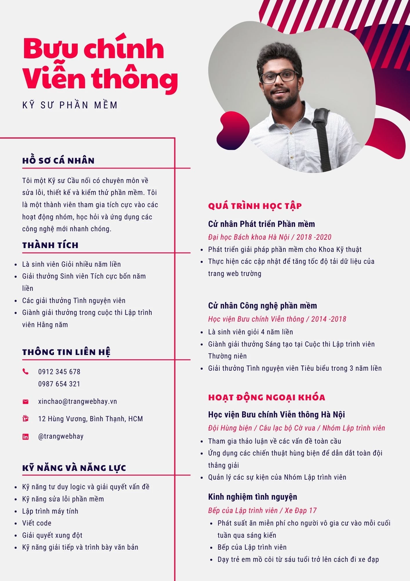 Mẫu CV nhân viên văn phòng tiếng Việt 2