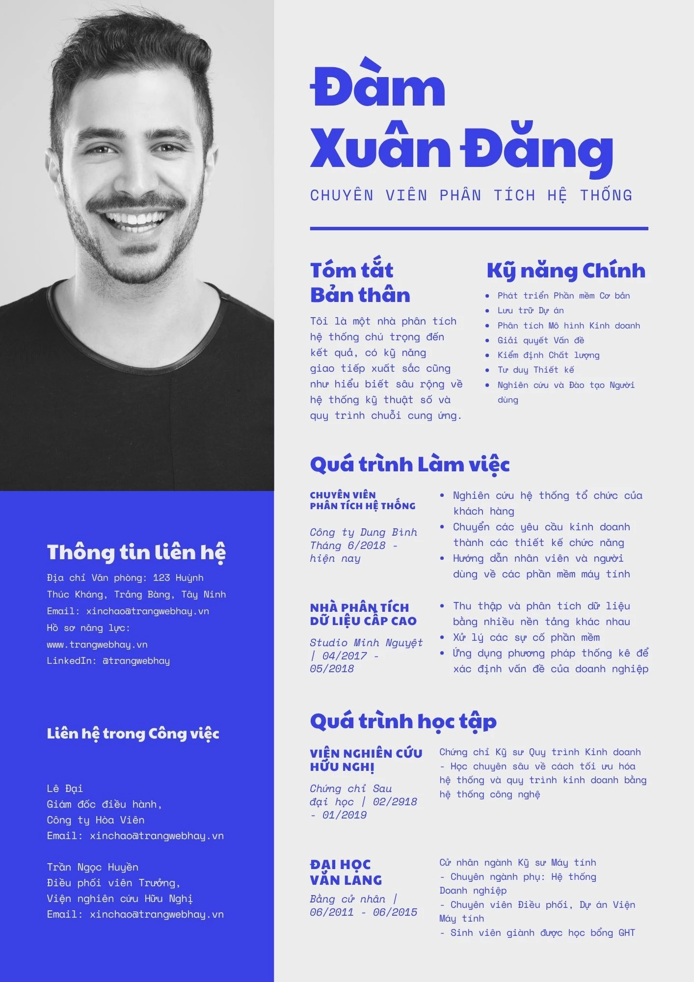 Mẫu CV nhân viên văn phòng tiếng Việt 3