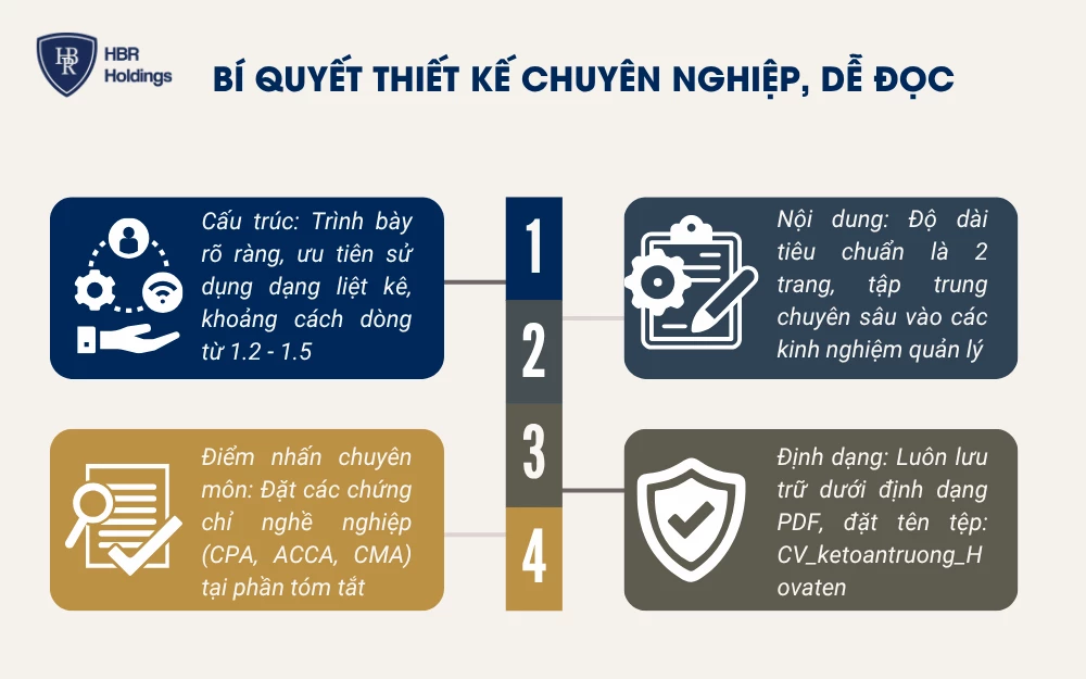 Bí quyết Thiết kế CV kế toán trưởng chuyên nghiệp, dễ đọc