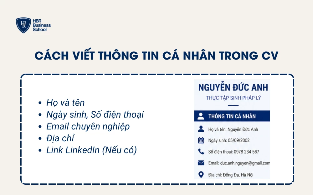 Cách viết Thông tin cá nhân trong CV