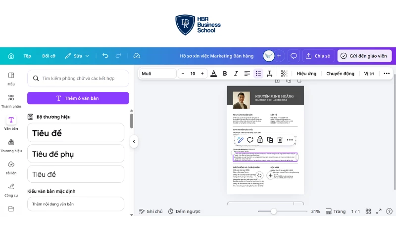 Bước 4: Chỉnh sửa nội dung và cá nhân hóa.