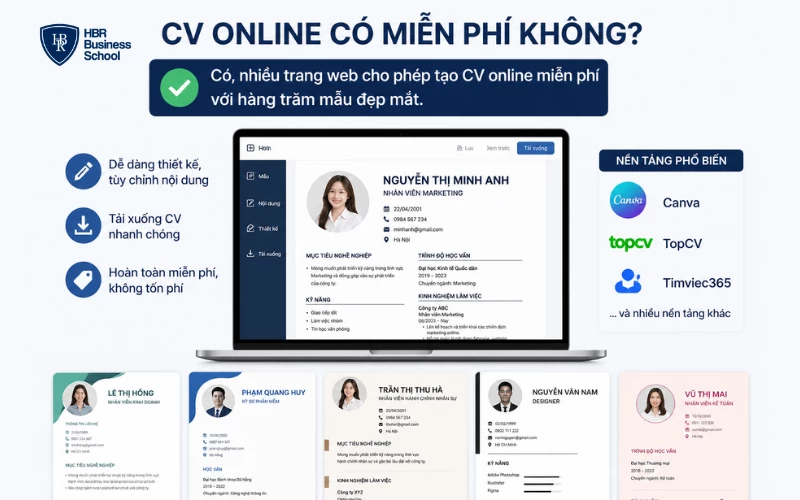 Có nhiều trang web cho phép tạo CV online miễn phí