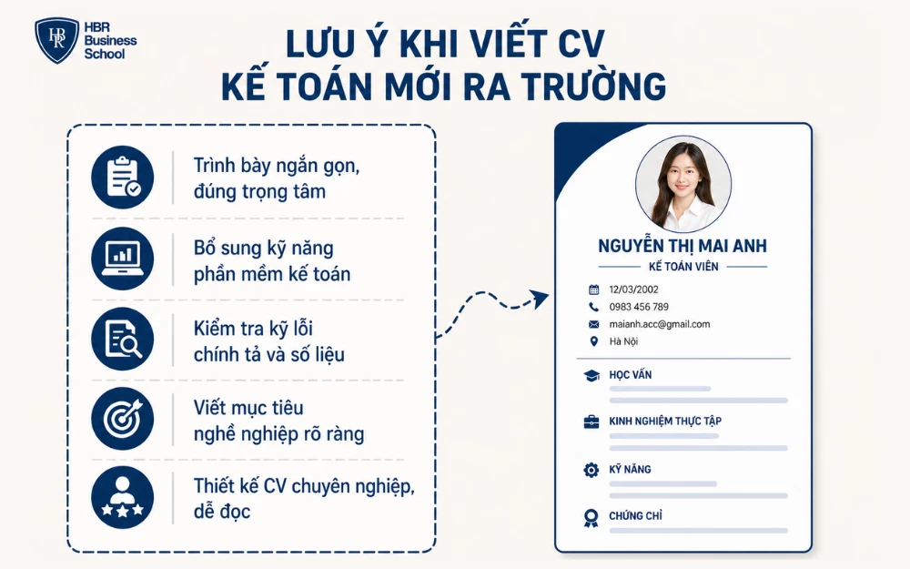 Lưu ý khi viết CV kế toán mới ra trường