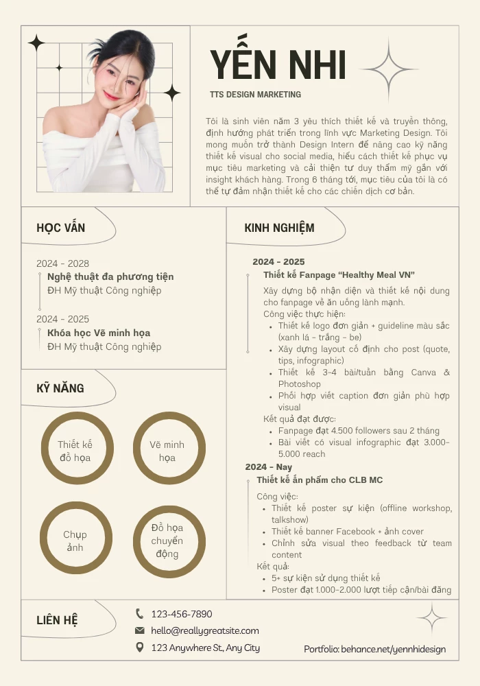 Mẫu CV sinh viên mới ra trường