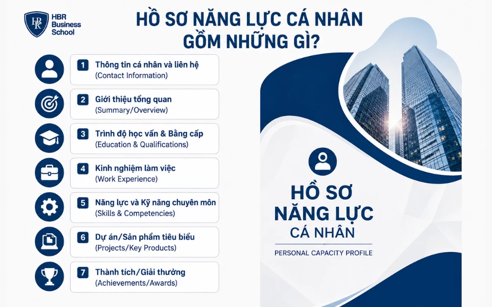 Hồ sơ năng lực cá nhân gồm 7 phần chính