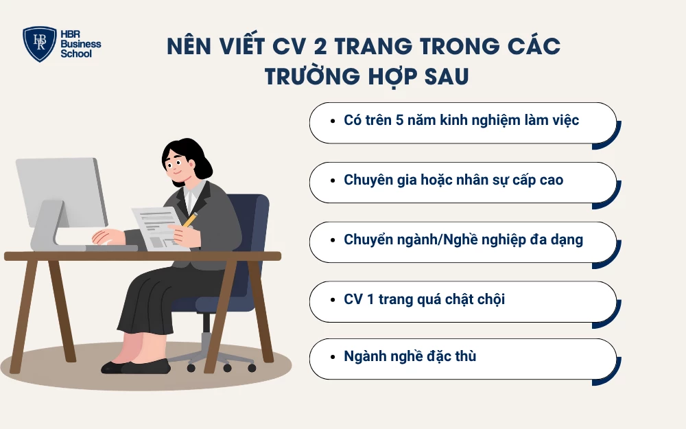 Các trường hợp nên viết CV 2 trang