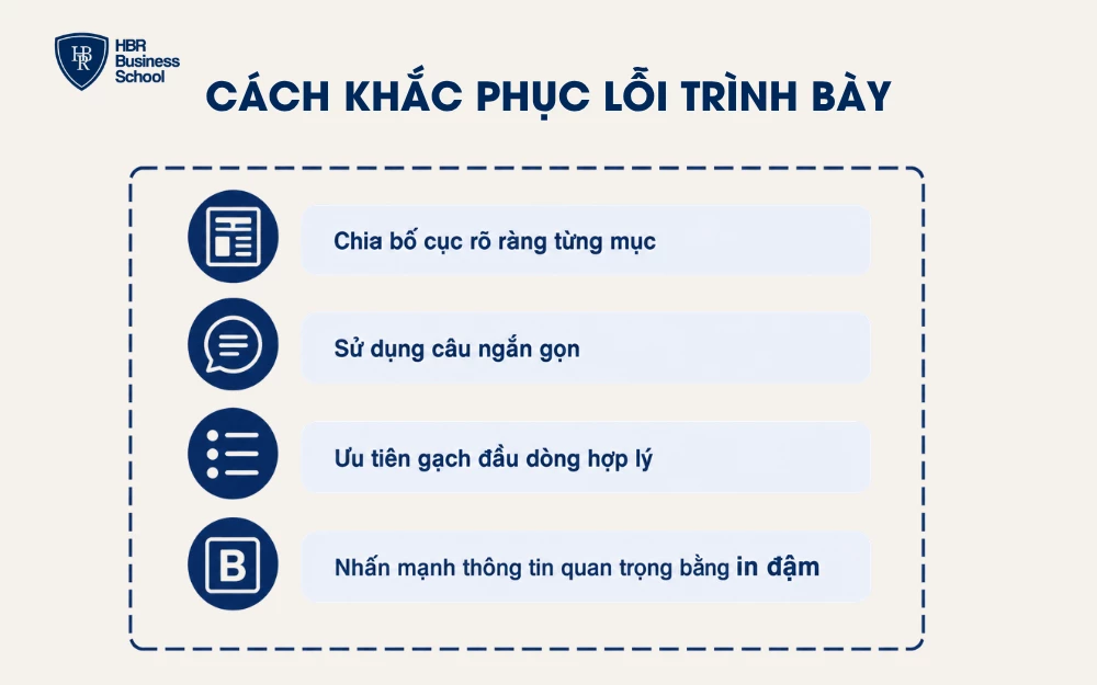 Cách khắc phục lỗi trình bày