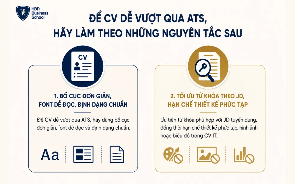 Để CV dễ vượt qua ATS, hãy sử dụng bố cục đơn giản