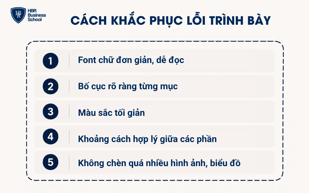 Cách khắc phục lỗi trình bày