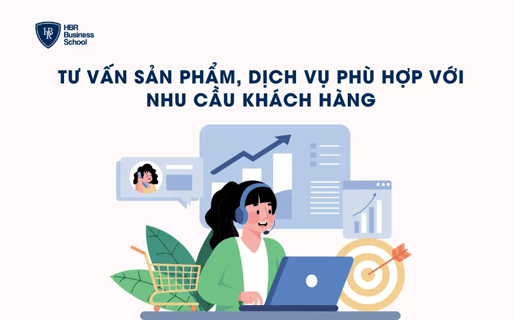 Nhân viên bán hàng cần tư vấn sản phẩm, dịch vụ phù hợp với nhu cầu khách hàng