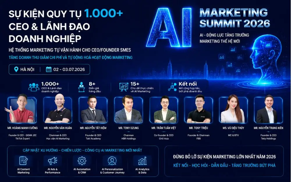 A.I MARKETING SUMMIT 2026: SỰ KIỆN KHÔNG THỂ BỎ LỠ TẠI TRƯỜNG DOANH NHÂN HBR
