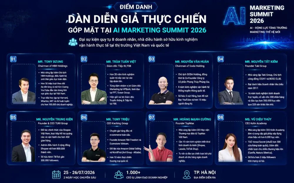 Điểm danh 8 diễn giả thực chiến tại đại sự kiệ