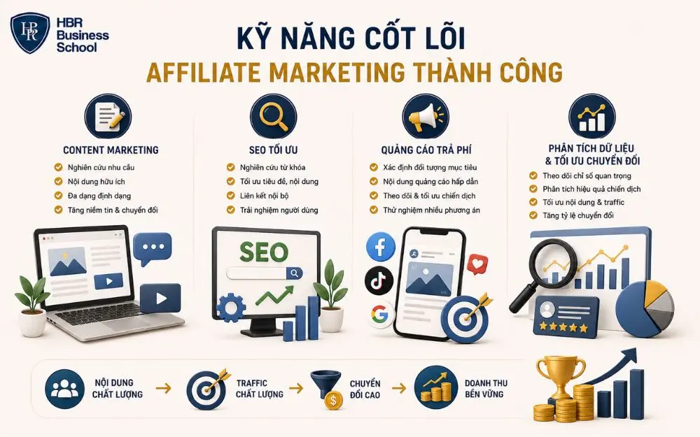 Kỹ năng cốt lõi giúp Affiliate Marketing tăng chuyển đổi và phát triển doanh thu bền vững