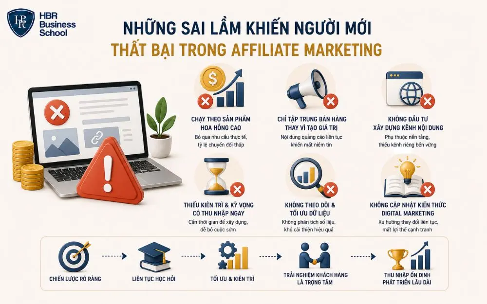 Tránh sai lầm phổ biến giúp xây dựng Affiliate Marketing bền vững và tăng doanh thu