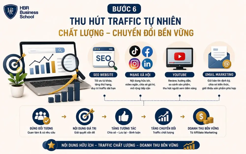 Traffic tự nhiên chất lượng giúp tăng chuyển đổi và doanh thu Affiliate bền vững
