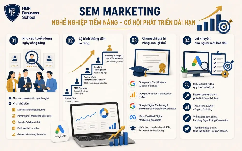 SEM Marketing mở ra nhiều cơ hội nghề nghiệp với lộ trình phát triển rõ ràng