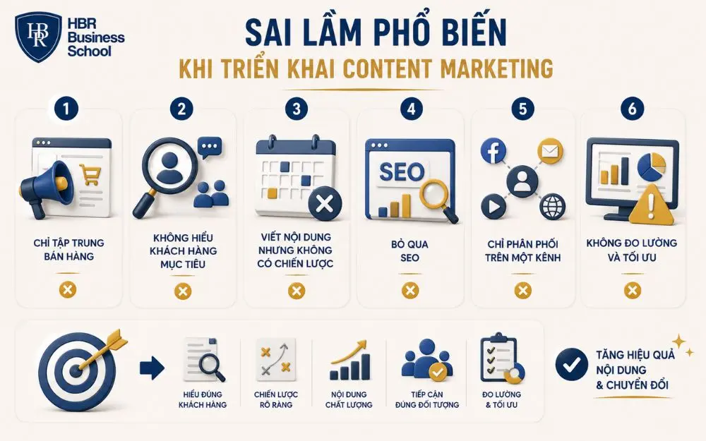 Những sai lầm phổ biến khiến Content Marketing kém hiệu quả và giảm chuyển đổi