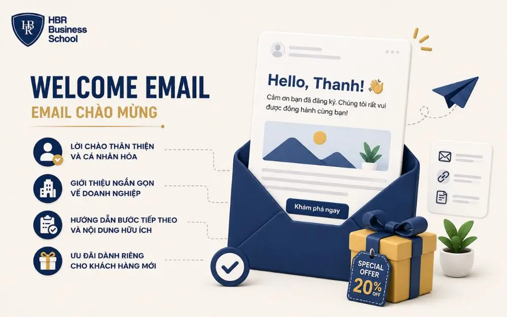 Welcome Email tạo ấn tượng đầu tiên, nuôi dưỡng khách hàng và tăng gắn kết thương hiệu