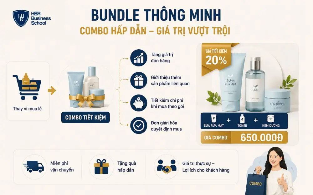Combo sản phẩm tăng giá trị đơn hàng và thúc đẩy quyết định mua nhanh hơn