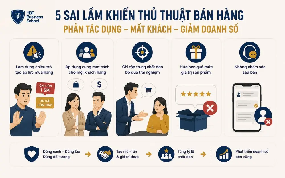 Nhận diện sai lầm bán hàng để xây dựng niềm tin và tăng doanh số bền vững.