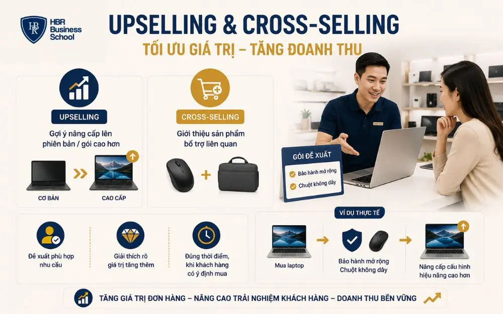 Upselling và Cross-selling giúp tăng giá trị đơn hàng, nâng cao trải nghiệm khách hàng