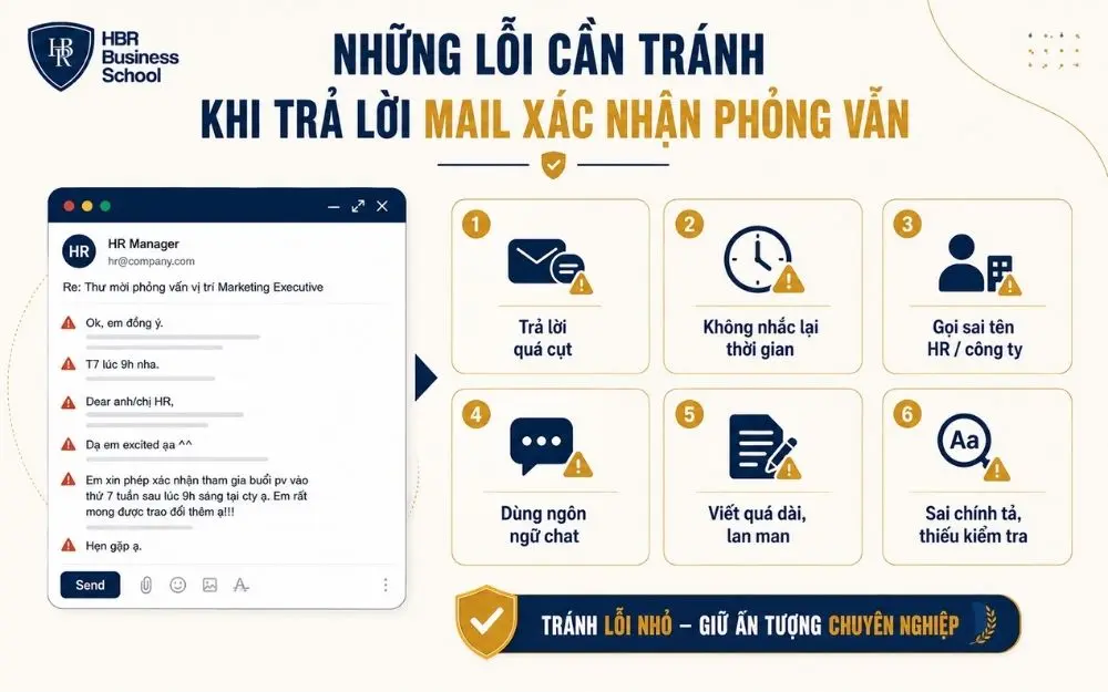 Những lỗi cần tránh khi trả lời mail xác nhận phỏng vấn