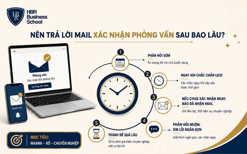 Nên trả lời mail xác nhận phỏng vấn sau bao lâu?